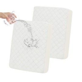 Easy-Going Waterproof Couch Cushion Covers, Non-Slip Leakproof Sofa Seat Cushion Slipcovers, Quilted and Stretch Furniture Protector for Dogs, Pets (2-Piece Sofa Cushion, Ivory)