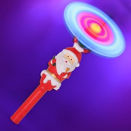 Toyland® 31cm (12") Multicoloured Light Up Santa Propeller Wand - Moveable Propeller - Christmas Party Accessories