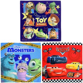 Marushin 2065026900 Lunch Cloths, Set of 3, Pixar Toy Story/Monsters, Inc./Cars Cool Characters, Absorbent, Quick Drying, Antibacterial, Odor-Resistant, Elegant, Wrinkle-Resistant, Supplies for Kindergarten, Nursery School, Elementary School, Suitable fo