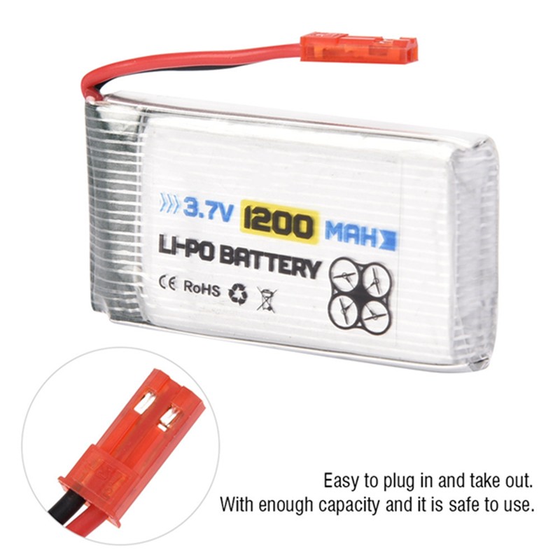 ENGPOW 3.7V 1200mAh Rechargeable LiPo Battery with JST Plug RC