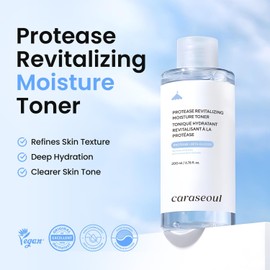 caraseoul Tónico hidratante revitalizante de proteasa para cara, proteasa, beta-glucano, tóner coreano, Singgreen, para pieles sensibles, pH equilibrado, cuidado de la piel coreano, vegano 6.8 fl oz Protease, Beta-Glucan, Korean Toner, Singgreen, for Sens