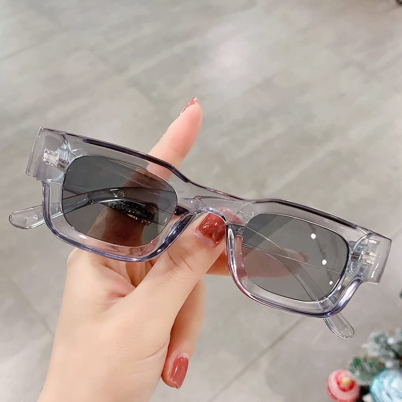 JCTAIFOO Retro Polarised Rectangle Sunglasses Women Men Vintage Rectangular Small