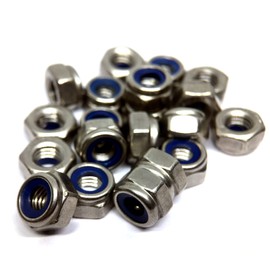 M6 Nylon Locking Nut DIN985 Type T, A4 (316) Stainless Steel (Pack of 20)