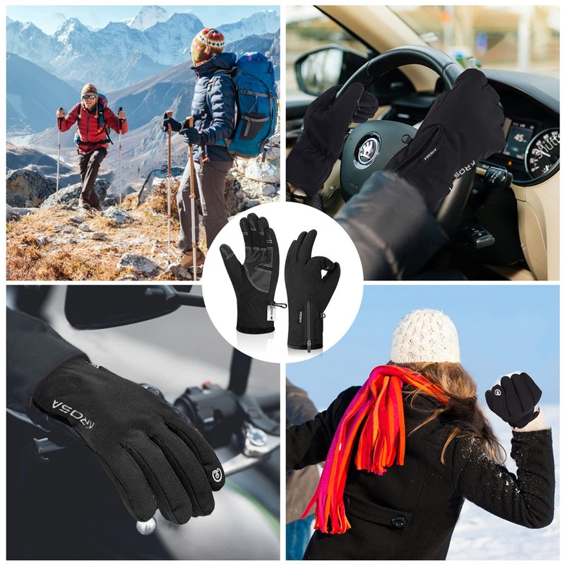 krosa -10℉ Winter Gloves Men Women, 10 Touchscreen Fingers Snow