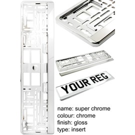 1x TAPORT® CAR REGISTRATION HOLDER FOR ANY CAR, VAN, TRUCK, TRAILER (SUPERCHROME)