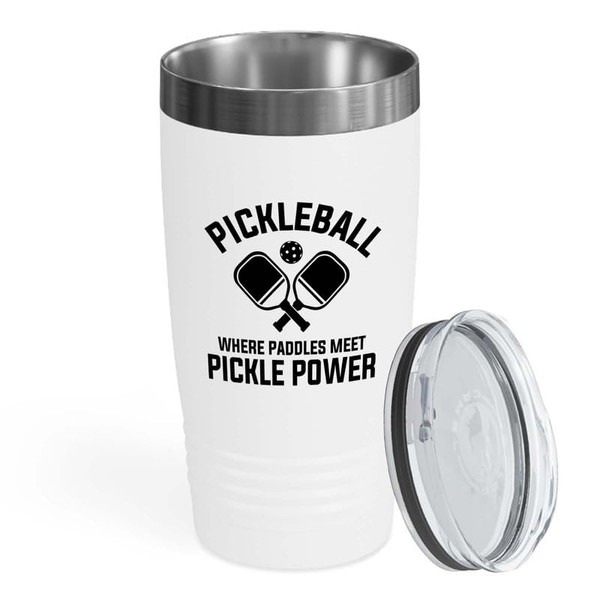 Pickleball White Edition Viking Tumbler 20oz - Where paddles meet
