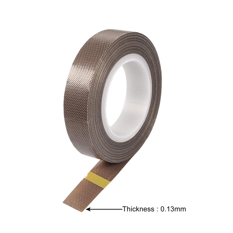 uxcell 15mm PTFE Coated Fabric Tape Brown High Temperature Tape