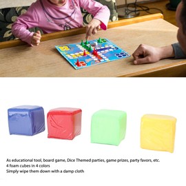 4pcs Soft Foam Jumbo Big Dice, Pocket Cubes Game, Wide Application Easy to Toss DIY Education Dice for Kids, Improves Balance