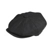 Peaky Blinders Newsboy-Style Flat Cap - Schwarzes Fischgrätenmuster, size: xl
