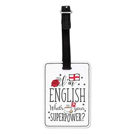 Gift Base I'm English What's Your Superpower Visual Luggage Tag with Black Strap
