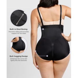 SHAPELLX Shapewear Panties for Women Tummy Control High Waist Body Shaper Fajas Colombianas Panties (4X-Large Black