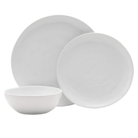 Everyday White by Fitz and Floyd Organic 12 Piece Dinnerware Set, Service for 4
