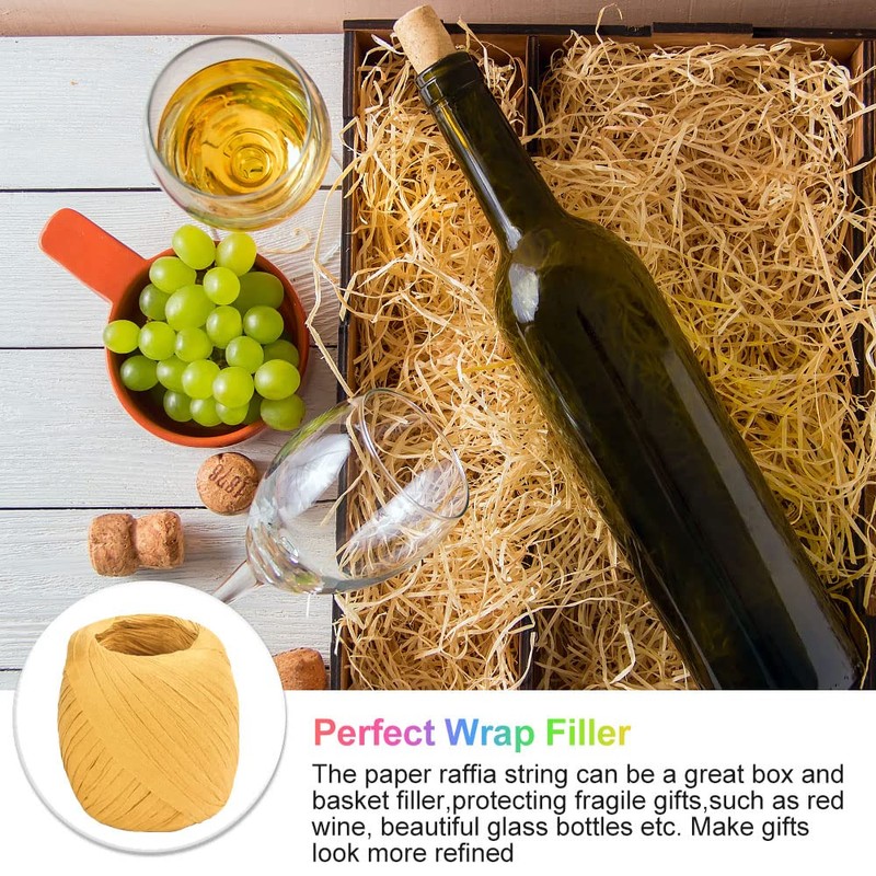 SIYINGSAERY 15 Rolls Raffia Paper Ribbon Twine Strings 15 Colours