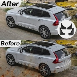 PSLER Fit for XC60 2018-2024 Mud Flaps Set of 4PCS Mud Guard Kit Splash Guards Mudguards Mudflaps with Hardware Kits Accessory Front and Rear