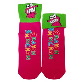 Small Planet Crayon Shin-chan Crocodile-san Foldover Socks, Women's, 9.1 - 9.8 inches (23 - 25 cm)