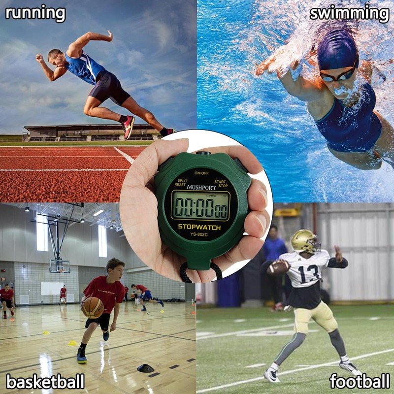 MUSHPORT Stopwatch Timer Only Stopwatch with ON/Off, Silent Stopwatch Simple