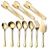 Gold Serving Utensils, OGORI 10-Piece Polished Stainless Steel Gold Serving