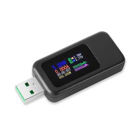 YOJOCK Current and Voltage Checker, USB Current and Voltage Tester, USBA Current and Voltage Tester Range: 4 - 30 V/0 - 6.5 A, Supports Fast Charging, 65 W / 120 W