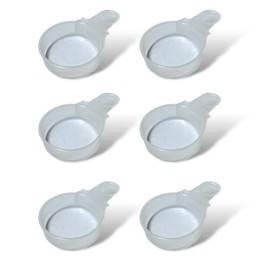 ANIMALPLAST 6 Stück Vogelfutternapf, Vogelnapf, Volieren-Futternapf, Futterbecher, Futternapf, Vogelfutterstation, geeignet für kleine und mittelgroße Vögel, hängend (Kristall, seight)