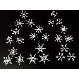 Sizzix Tim Holtz Die Cuts * Scribbly Snowflakes * 3 Sets * White Cardstock * Winter - White Cardstock