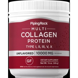 Piping Rock Multi Collagen Protein Powder | 16 oz Unflavored | by Piping Rock