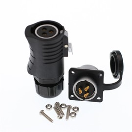 HangTon LP20 3 Pin 30 Amp Power Connector Cable Female Plug Panel Female Waterproof Electric Gold-Plated Plug