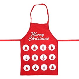by Robelli Merry Christmas Tree Red Felt Novelty Cooking Apron, One Size