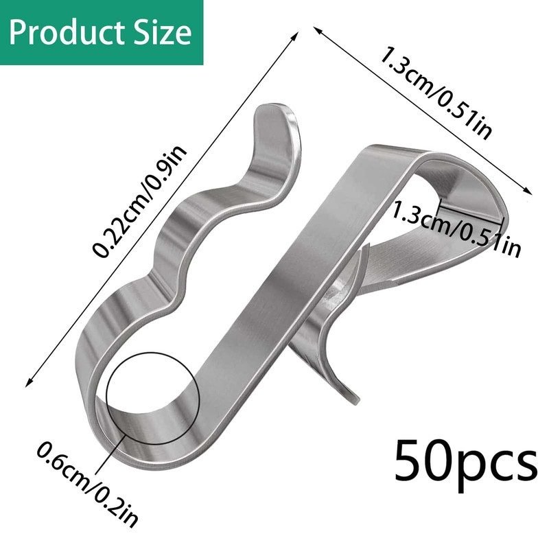 Pack of 50 Trailer Frame Wire Clamps, Photovoltaic Cable Clips,