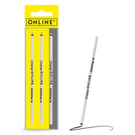 Online 3x Multifunktions-Kugelschreiberminen D1-Format Strichstärke M (mittel) von Online, auch für Lamy, Rotring, Schneider, Cross etc, Internationale Standard Mine, dokumentenecht, Schreibfarbe schwarz