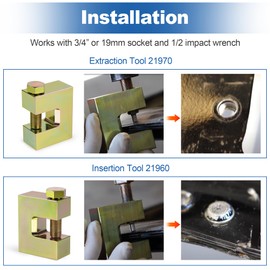 Camotokiit Self Piercing Rivet (SPR) Combo Kit - Extraction And Insertion Tools,Replaces 21960 21970-Works with 3/4” or 19mm socket and 1/2 impact wrench