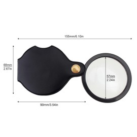 Smgda Small Pocket 10X Magnify Glass, 2PCS Mini Folding Magnifying Glass with Protective Sheath for Reading, Science, Jewelry, Hobbies, Books (2pcs Pocket Magnifier) 2.6''