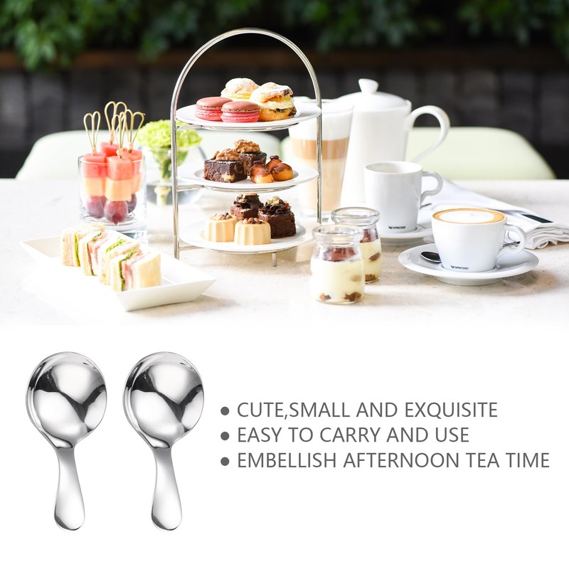 ICSTM Small Scoops for Canisters,4 Pcs Coffee Scoops,Short Handle Spoons