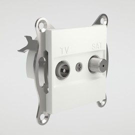 Schneider Electric Asfora EPH3470321D TV SAT Through Socket 8 dB Flush-Mounted 2 Outputs White