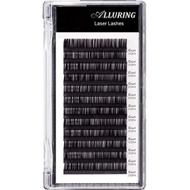 Eyelash Extension Alluring Laser, Textured Lash Base For Better Adherence Mink Lash C Curl Thickness 0.25mm (C - 0.25 x 13mm)