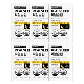 Hurum Real Sleep 1200mg x 30 tablets (6) / JJ Mall / 휴럼 리얼슬립 1200mg x 30정 6개 / JJ몰