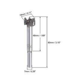 sourcing map Forstner Drill Bits 18mm, Tungsten Carbide Wood Hole Saw Auger Opener Woodworking Hinge Hole Drilling Boring Bit Cutter Gray with Case