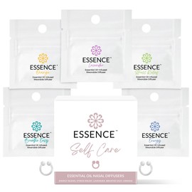 Essence Nasal Diffuser Self Care Bundle – Essential Oil Silicone Nose Rings for Stress, Energy & Mental Clarity – Wearable Aromatherapy Pack for Wellness & Mood Balance