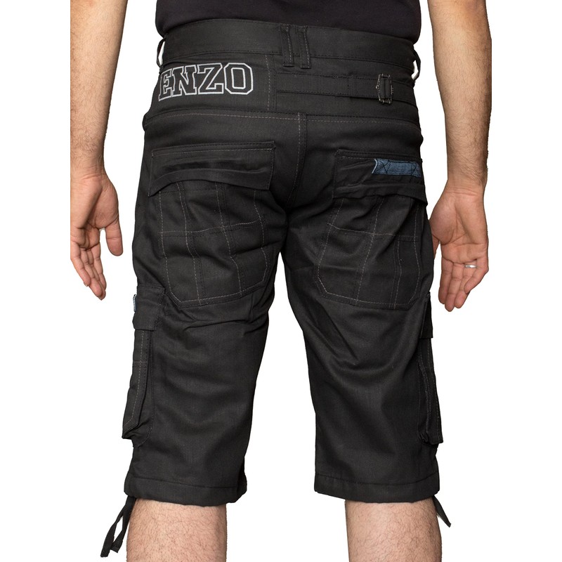 989Zé ENZO Men's Cargo Shorts Cotton Regular Fit Summer Jeans