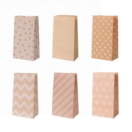 Party Favor Gift Bags,24-Pack Eco-Friendly Kraft Brown Gift Candy Bags | Assorted Sizes | Perfect for Birthdays, Weddings, Baby Showers & Party Favors