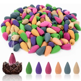 200Pcs Back Flow Incense Cones, Incense Cones for Incense Holder, Back Flow Incense Cones Burner, Sandalwood Incense Cones for Relaxation, Meditation, Spa and Salon, Stress Reduction