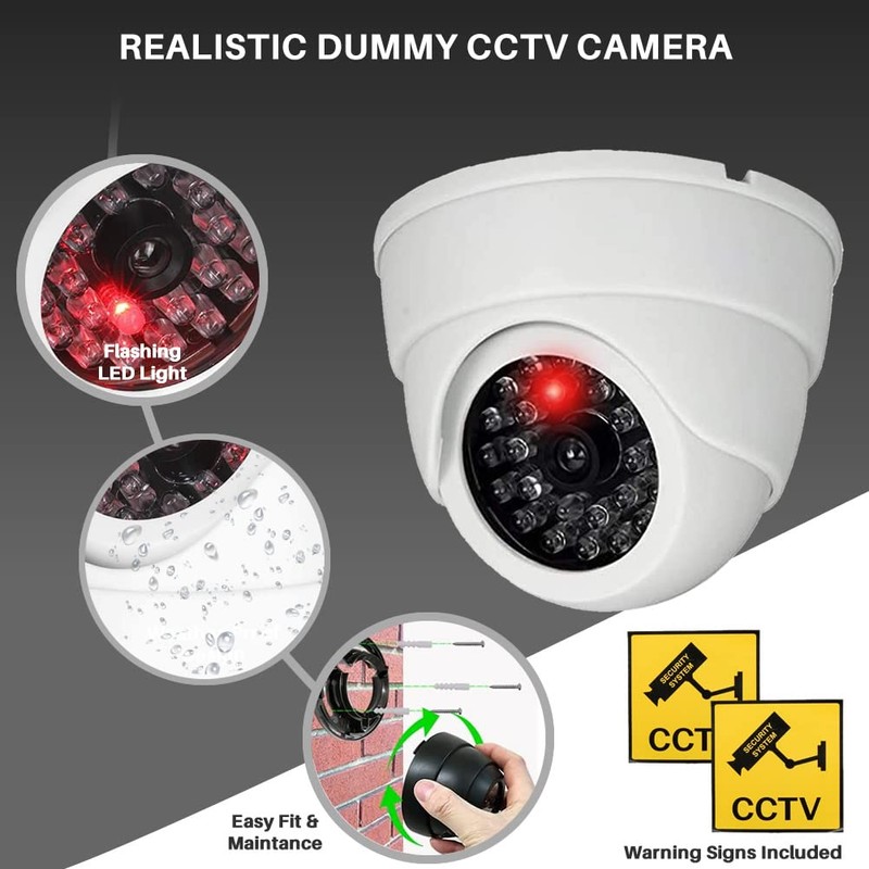 JUSTOP Dome Dummy CCTV Camera Outdoor/Indoor Waterproof With Reality LED