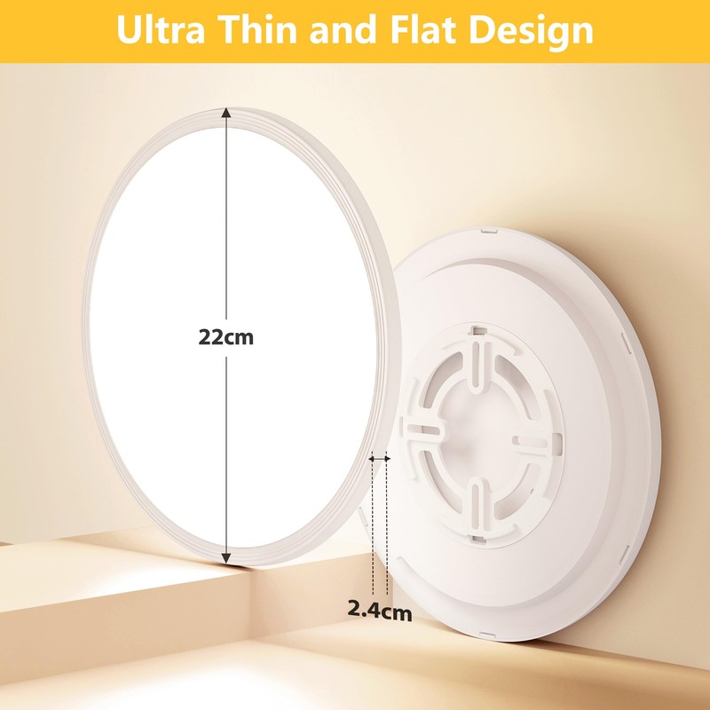 OUILA LED Ceiling Light Flat Round - Diameter 22 cm