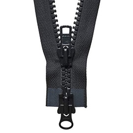 YKK Two Way Slider Zip, No. 580 Black, 61 cm Length