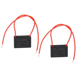 PATIKIL 1uF 450 V CBB61 Capacitor, 2Pcs Ceiling Fan Capacitor Motor Starting Capacitor Metalized Polypropylene Film Capacitors for Ceiling Fan Motor, Black