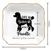 Pininerr Poodle Ceramic Jewelry Tray, Decorative Trinket Dish 4.33"