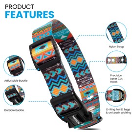 E Collar Replacement Strap - Shock, Fence & Invisible Fence Compatible, Fits Most PetSafe Collars (Large, Black Flower)