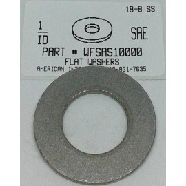 AMERICANINTEGRATEDSUPPLY.COM 1 inch SAE FLAT WASHER 18-8 STAINLESS STEEL 1.062"IDX2.00"