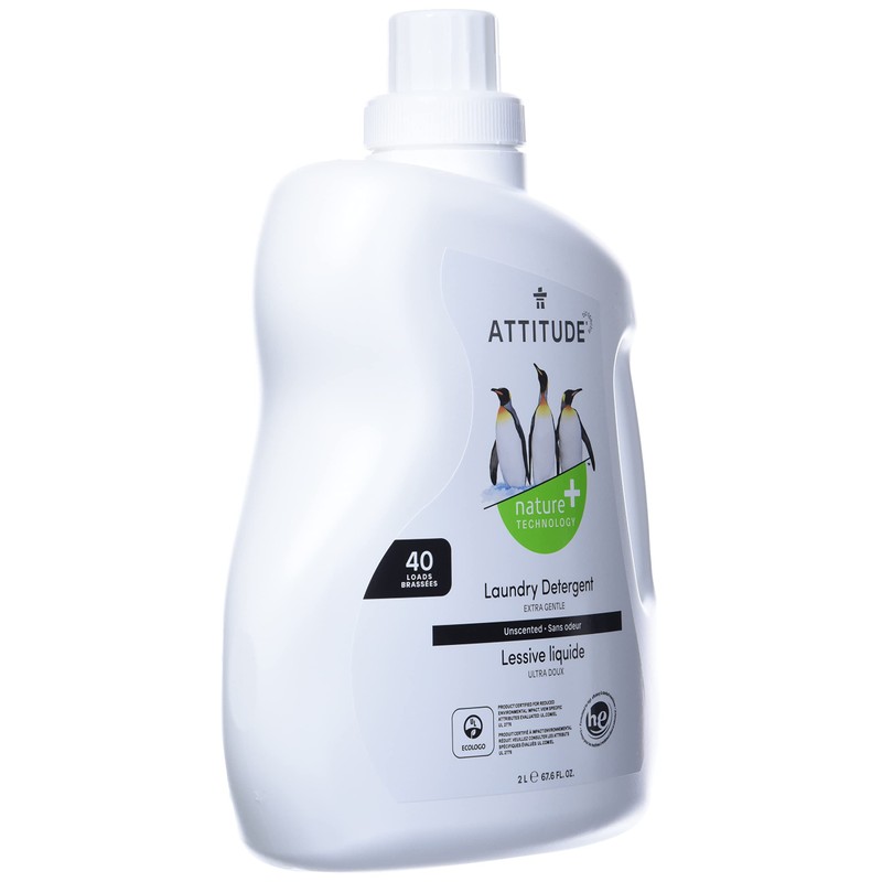 ATTITUDE Liquid Laundry Detergent, EWG Verified, HE Compatible, Plant-Based &