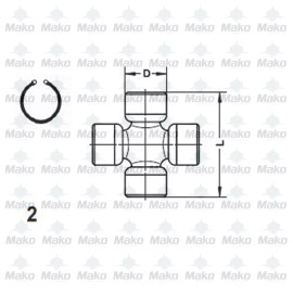 Mako Set of TWO 1410 Series Universal Joint fits Ford '88-'17 Rear Driveshaft 5-160X