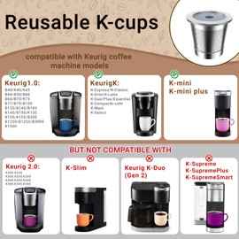 CTIANWXY Reusable K Cups for Keurig 1.0，Stainless Steel K Cup Reusable Coffee Pods Compatible with Keurig 1.0，Metal Keurig Reusable Coffee Pods with Upgrade Double-layer fine mesh Design